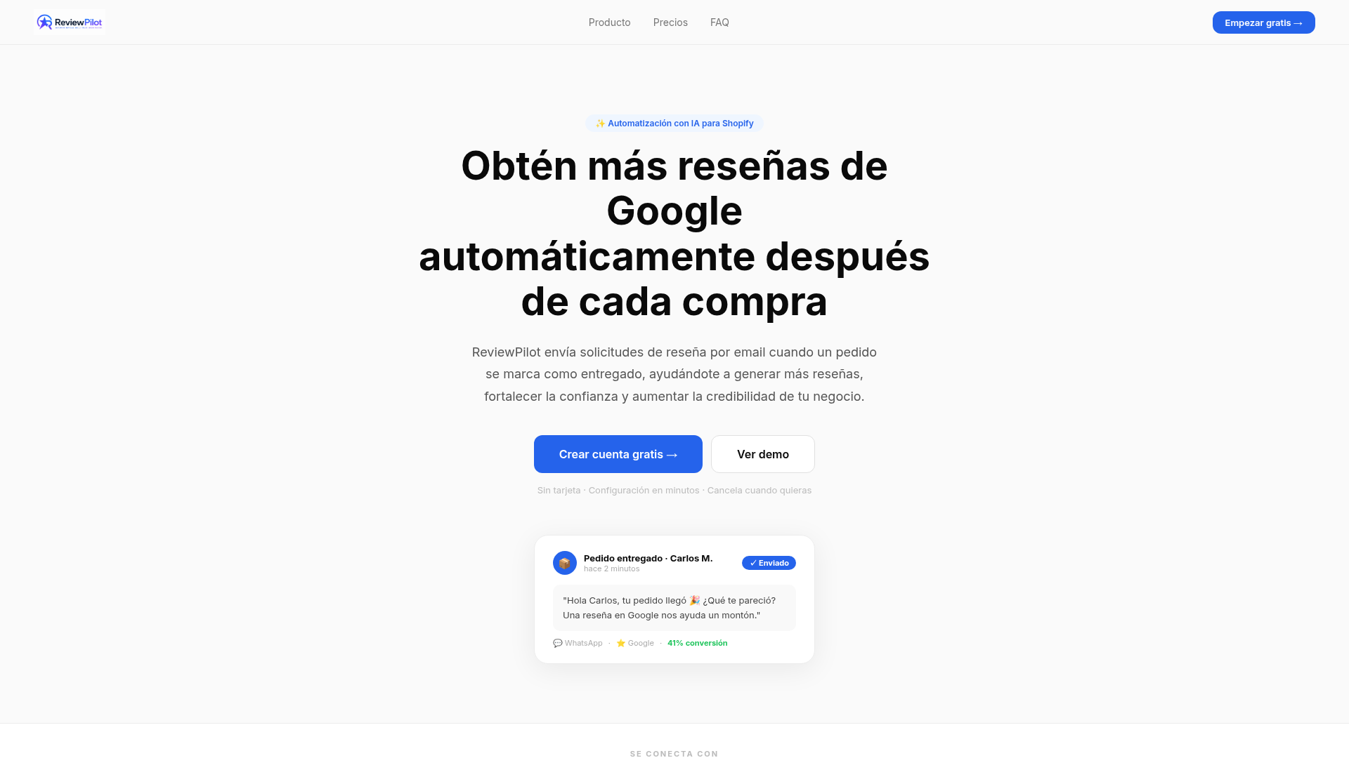 Portada del sitio web Review Pilot